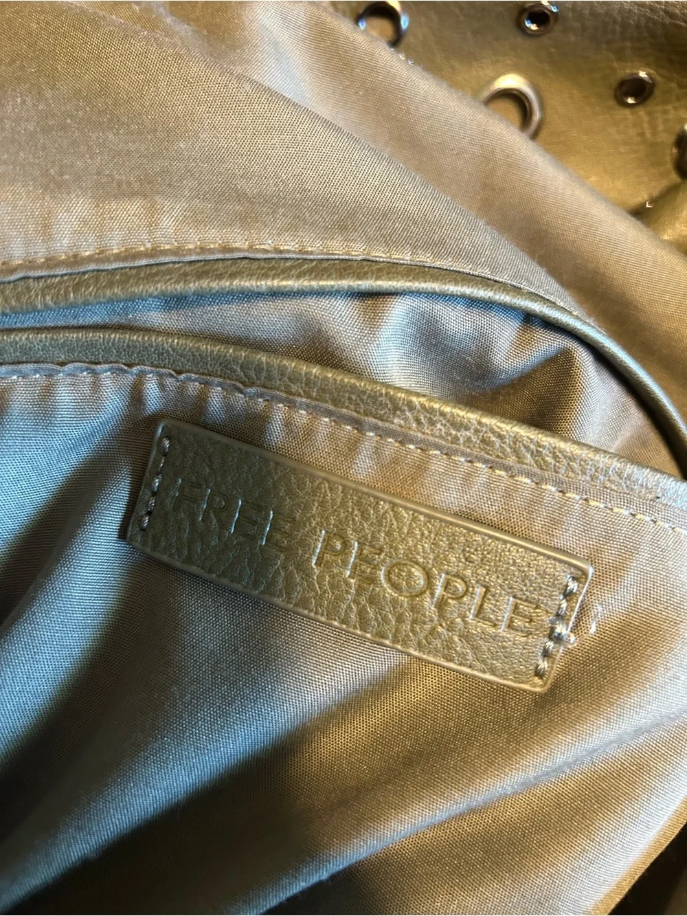 Free People Grommet Hobo Shoulder Bag in Sage Green